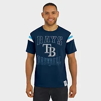 T-shirt rayé à manches vieillies bleu marine des Tampa Bay Rays pour homme, collection Darius Rucker par Fanatics