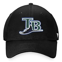 Casquette réglable noire Tampa Bay Rays Cooperstown Collection Fanatics pour hommes