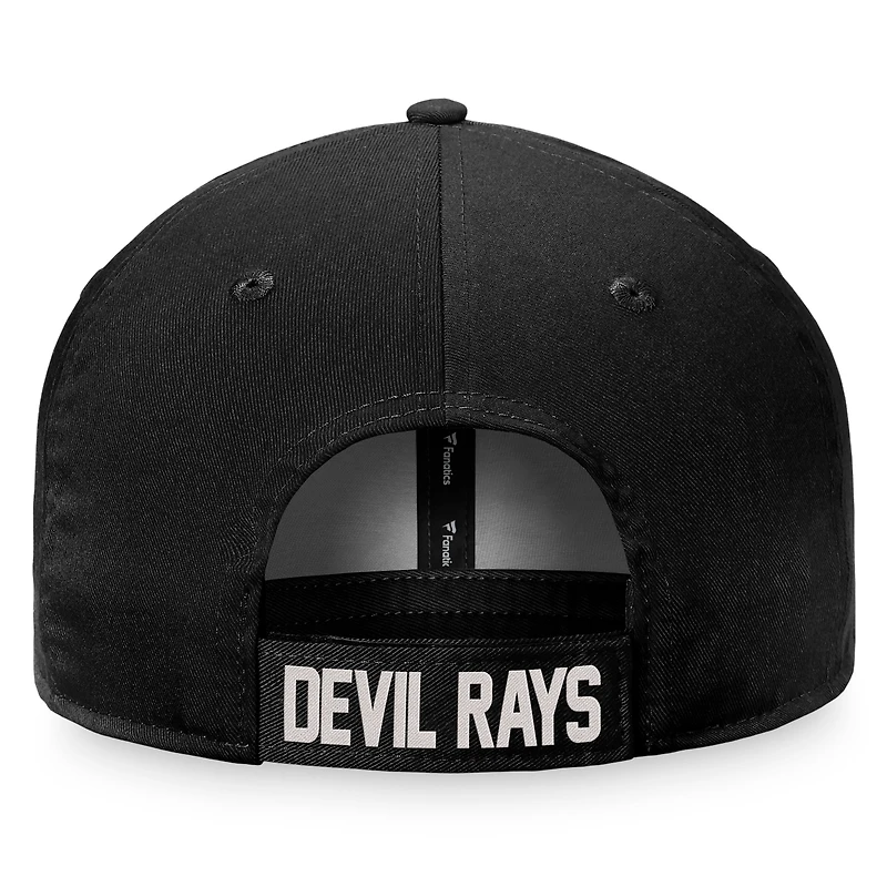 Casquette réglable noire Tampa Bay Rays Cooperstown Collection Fanatics pour hommes