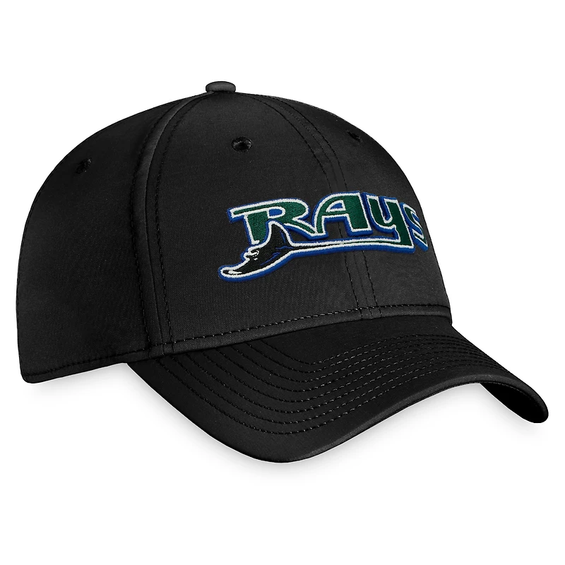Casquette Cooperstown Core Flex noire Tampa Bay Rays Fanatics pour hommes