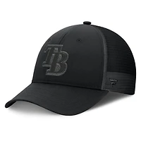 Men's Fanatics Black Tampa Bay Rays Launch Adjustable Trucker Hat
