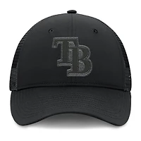 Men's Fanatics Black Tampa Bay Rays Launch Adjustable Trucker Hat