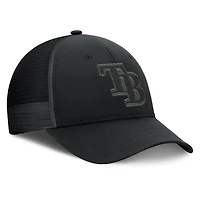 Men's Fanatics Black Tampa Bay Rays Launch Adjustable Trucker Hat