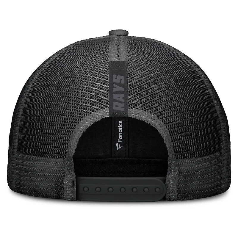 Men's Fanatics Black Tampa Bay Rays Launch Adjustable Trucker Hat