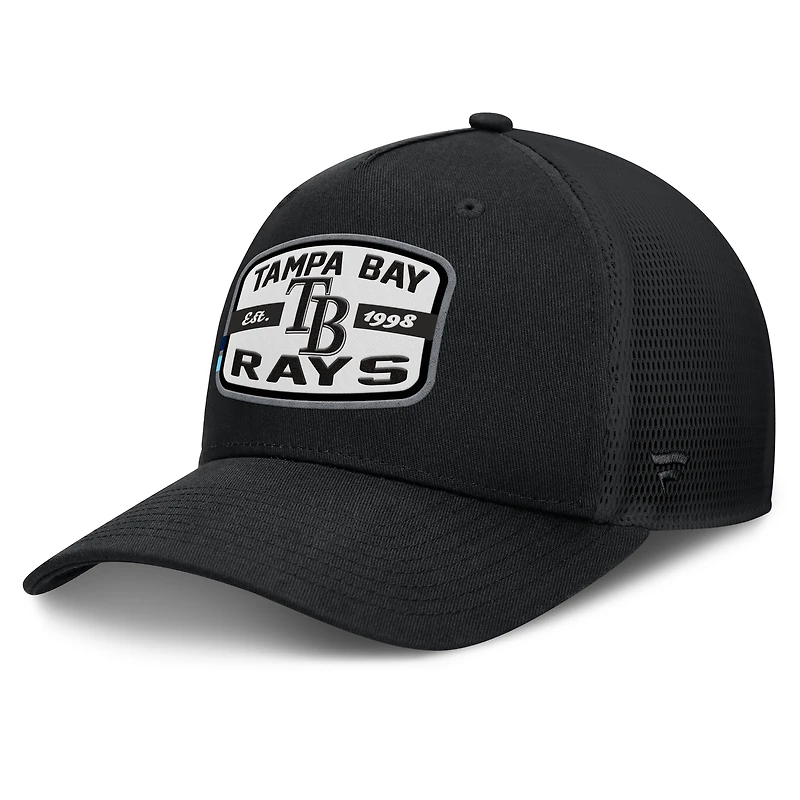 Men's Fanatics Black Tampa Bay Rays Team Patch A-Frame Trucker Snapback Hat