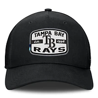 Men's Fanatics Black Tampa Bay Rays Team Patch A-Frame Trucker Snapback Hat