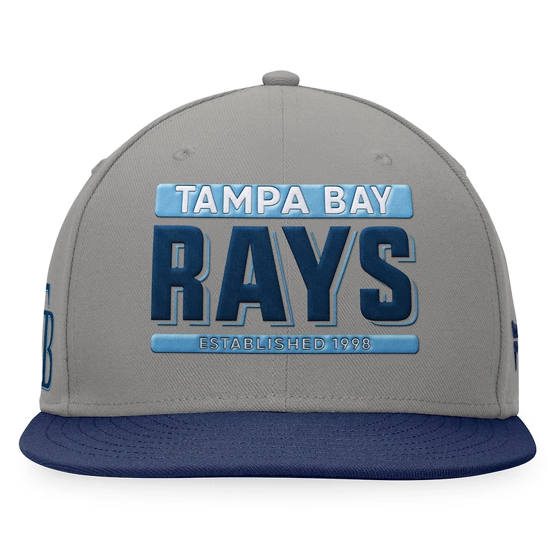 Men's Fanatics Gray/Navy Tampa Bay Rays Line Drive Two-Tone Snapback Hat