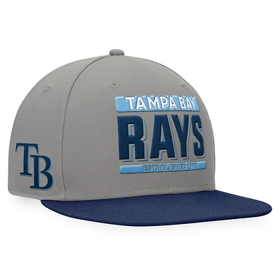Casquette Snapback bicolore Line Drive des Rays de Tampa Bay Fanatics pour hommes, gris/bleu marine