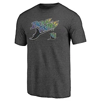 T-shirt homme Fanatics Heather Charcoal Tampa Bay Rays Cooperstown Collection Series Sweep Tri-Blend