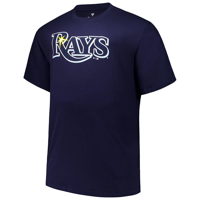 T-shirt Fanatics Junior Caminero bleu marine pour homme, grand et grand, avec nom numéro des Rays de Tampa Bay