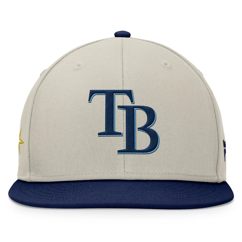 Men's Fanatics Khaki/Navy Tampa Bay Rays Team Two-Tone Snapback Hat