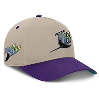 Casquette ajustable Fanatics kaki/violette Tampa Bay Rays Veteran A-Frame pour homme