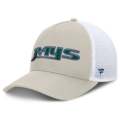 Casquette ajustable en forme de A pour homme Fanatics Khaki Tampa Bay Rays Heritage Light Khaki