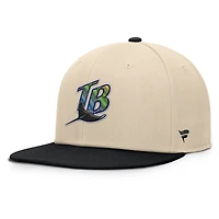 Men's Fanatics Natural/Black Tampa Bay Rays Cooperstown Collection Bounder Snapback Hat