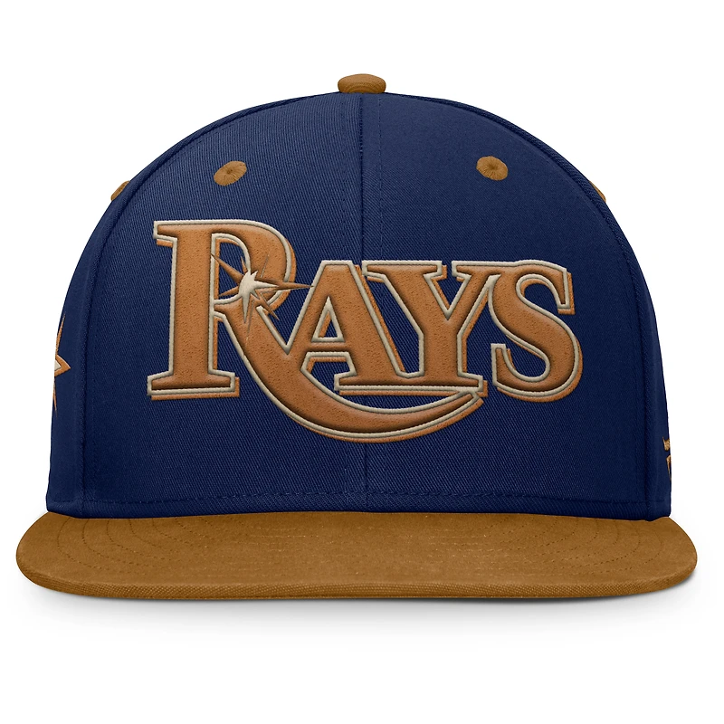 Men's Fanatics Navy/Tan Tampa Bay Rays Splinter Fitted Hat