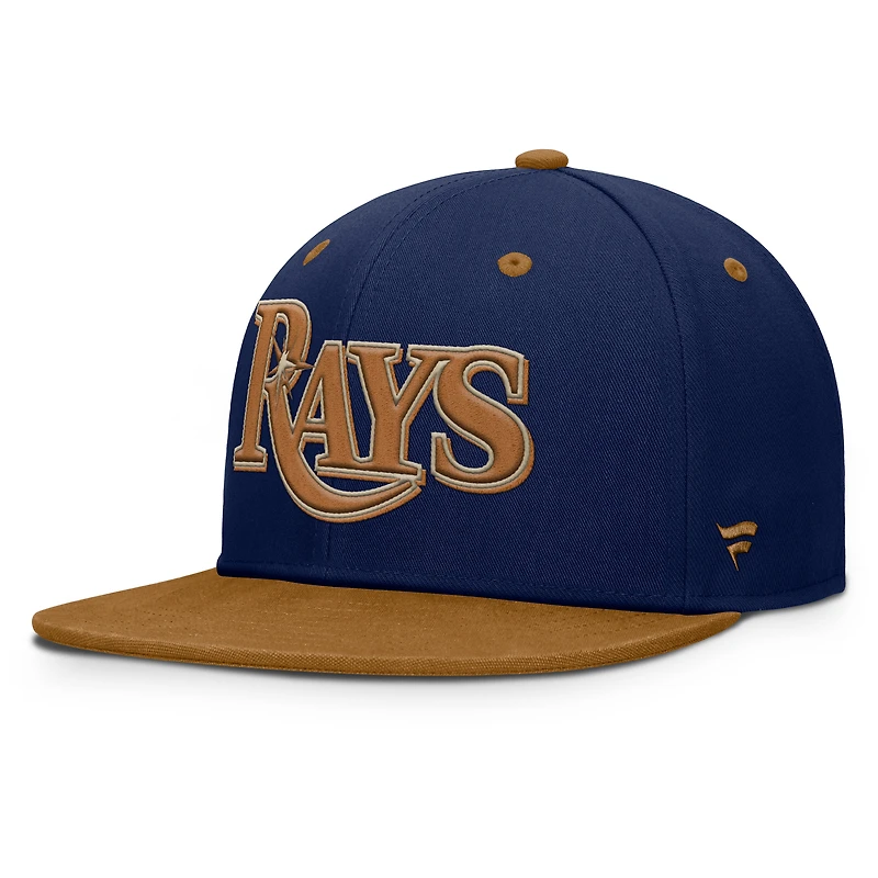 Men's Fanatics Navy/Tan Tampa Bay Rays Splinter Fitted Hat
