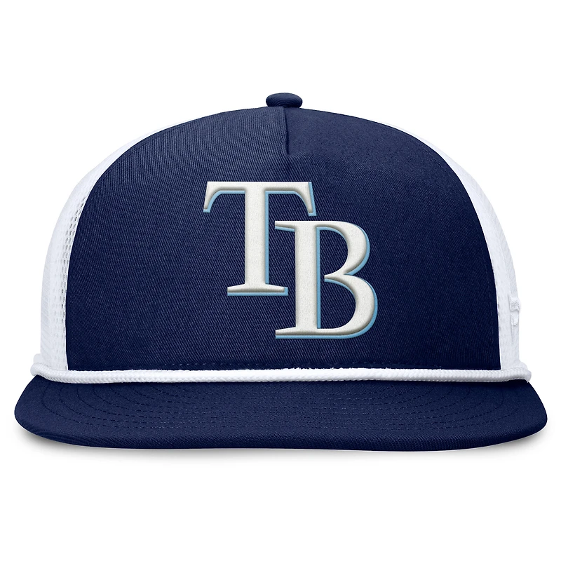 Casquette Snapback Fanatics bleu marine/blanc pour homme des Tampa Bay Rays Clubhouse Change Up