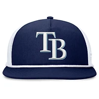 Casquette Snapback Fanatics bleu marine/blanc pour homme des Tampa Bay Rays Clubhouse Change Up