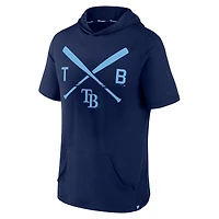 Men's Fanatics Navy Tampa Bay Rays Iconic Rebel Short Sleeve Hooded Top