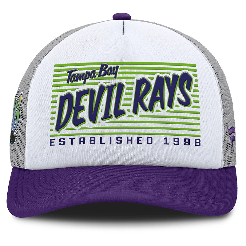 Casquette snapback Fanatics blanche/violette Tampa Bay Rays On Deck pour homme