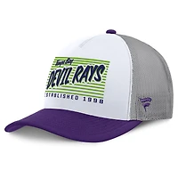 Men's Fanatics White/Purple Tampa Bay Rays On Deck A-Frame Snapback Hat