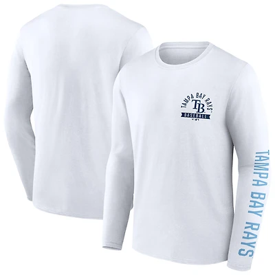 Men's Fanatics  White Tampa Bay Rays Press Box Long Sleeve T-Shirt