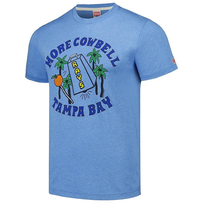 Men's Homage Light Blue Tampa Bay Rays Doodle Collection More Cowbell Tri-Blend T-Shirt