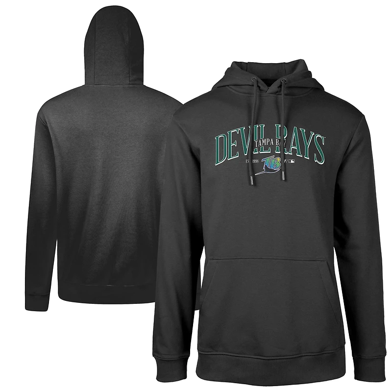 Men's Levelwear Black Tampa Bay Rays Cooperstown Collection Podium Retro Pullover Hoodie