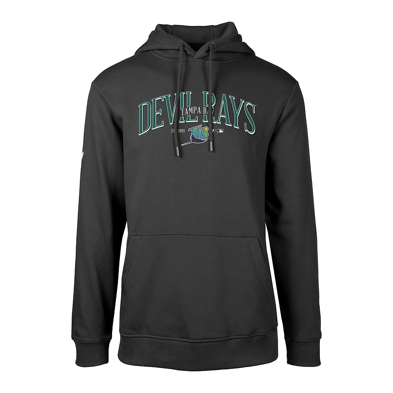 Sweat à capuche rétro noir pour homme de la collection Cooperstown Podium Tampa Bay Rays Levelwear