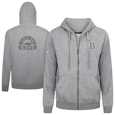 Men's Levelwear Gray Tampa Bay Rays Podium Banner Arch Full-Zip Hoodie