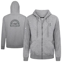 Sweat à capuche zippé gris pour homme Levelwear Tampa Bay Rays Podium Banner Arch