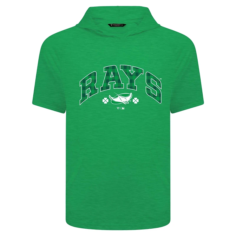 Sweat à capuche manches courtes et carreaux pour homme avec motif de phase la Saint-Patrick des Tampa Bay Rays Levelwear