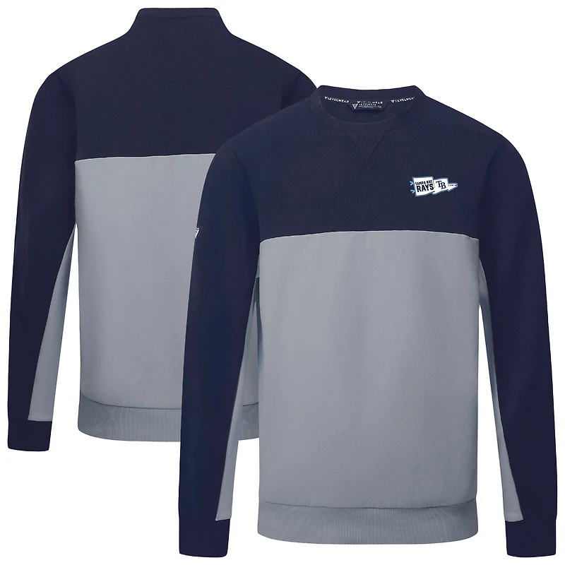 Men's Levelwear Navy/Gray Tampa Bay Rays Legacy Rafters Pullover Sweatshirt