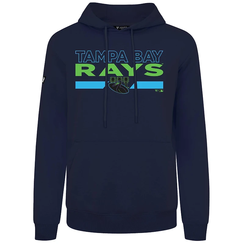 Men's Levelwear Navy Tampa Bay Rays Accolade Podium No Hitter Pullover Hoodie