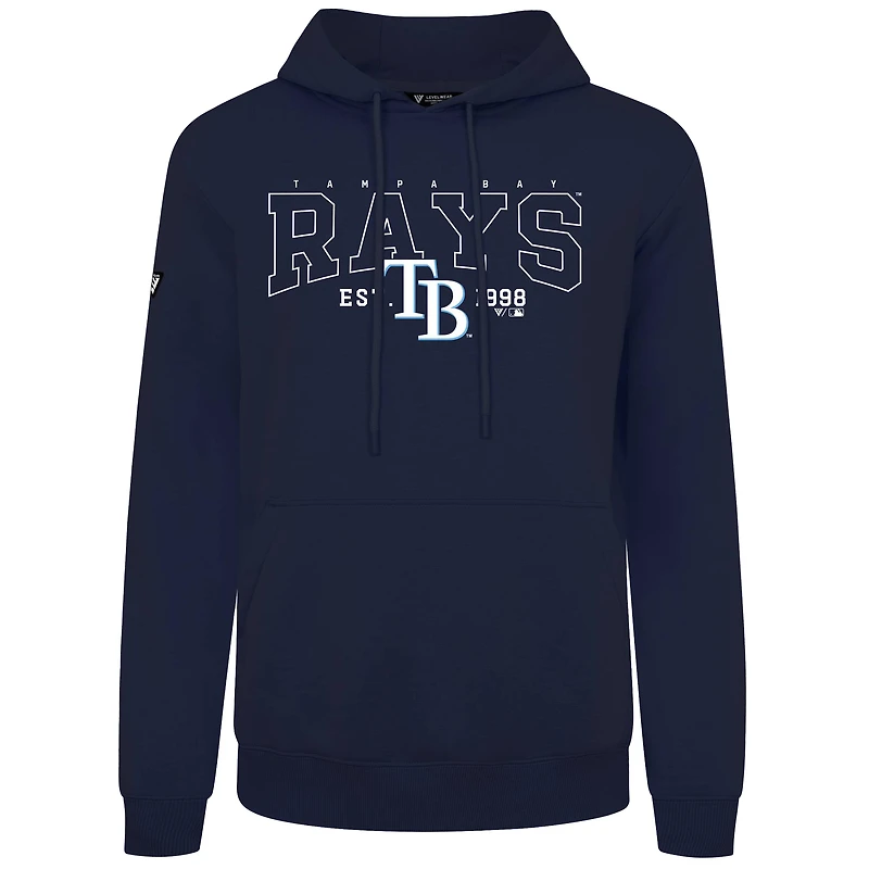 Men's Levelwear Navy Tampa Bay Rays Accolade Podium Textbook Pullover Hoodie