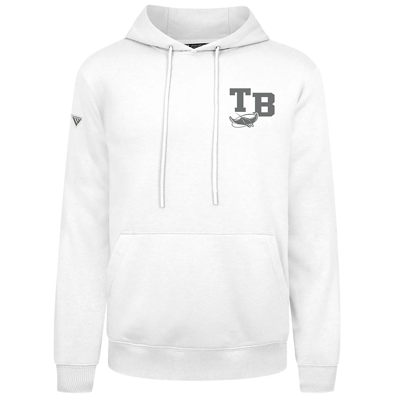 Men's Levelwear White Tampa Bay Rays Podium Grain Pullover Hoodie