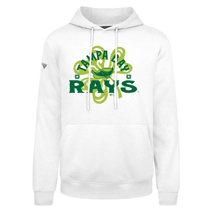 Sweat à capuche blanc pour homme Tampa Bay Rays St. Patrick's Day Podium Shamrock