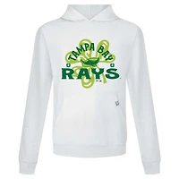 Sweat à capuche blanc pour homme avec motif trèfle relais de la Saint-Patrick des Tampa Bay Rays Levelwear