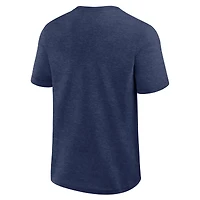 Men's Logo Athletic Heather Navy Tampa Bay Rays Top Notch T-Shirt