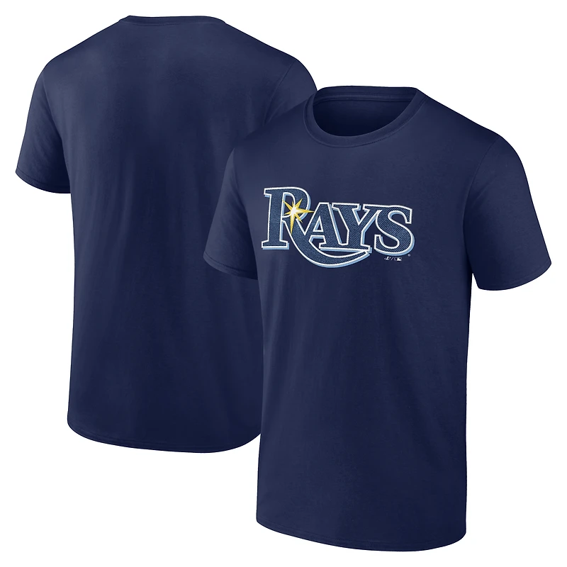 Men's Logo Athletic Navy Tampa Bay Rays Wordmark T-Shirt