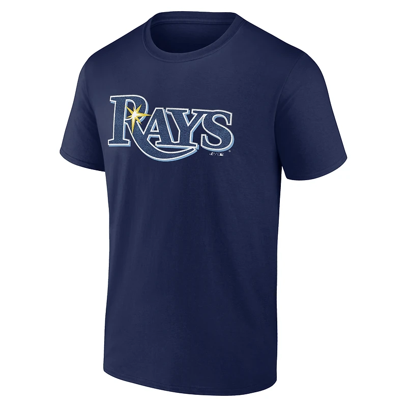 Men's Logo Athletic Navy Tampa Bay Rays Wordmark T-Shirt