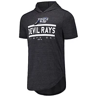 Men's Majestic Threads Black Tampa Bay Rays Tri-Blend Hoodie T-Shirt