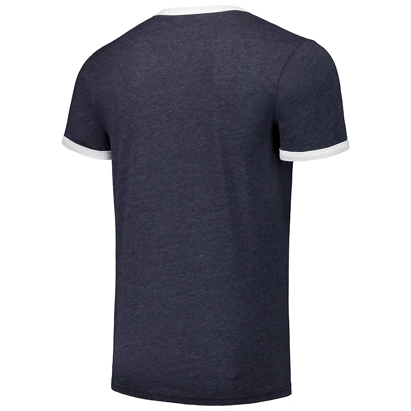 T-shirt tri-mélange Ringer Majestic Threads pour hommes, bleu marine, Tampa Bay Rays