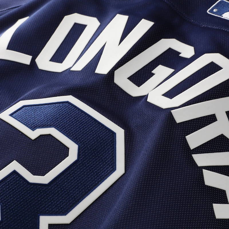 Maillot d'entraînement authentique Mitchell & Ness Evan Longoria bleu marine des Tampa Bay Rays pour homme