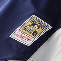 Maillot d'entraînement authentique Mitchell & Ness Evan Longoria bleu marine des Tampa Bay Rays pour homme