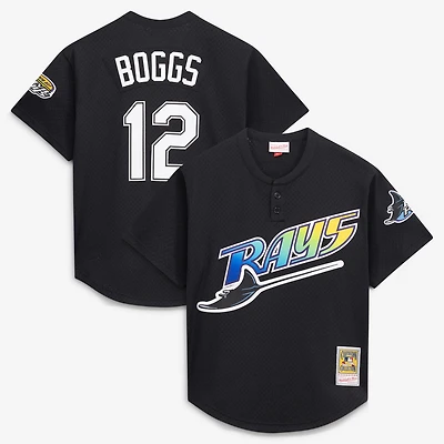 Men's Mitchell & Ness Wade Boggs Black Tampa Bay Rays Authentic Batting Practice Jersey