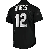 Maillot d'entraînement au bâton en maille noir Mitchell & Ness Wade Boggs pour hommes de la collection Cooperstown des Rays Tampa Bay 1991