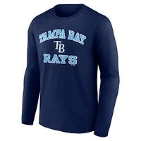 T-shirt à manches longues bleu marine pour homme, motif Heart & Soul des Tampa Bay Rays