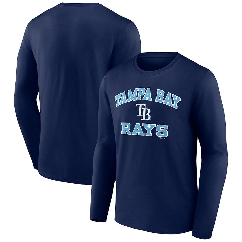 Men's Navy Tampa Bay Rays Heart & Soul Long Sleeve T-Shirt