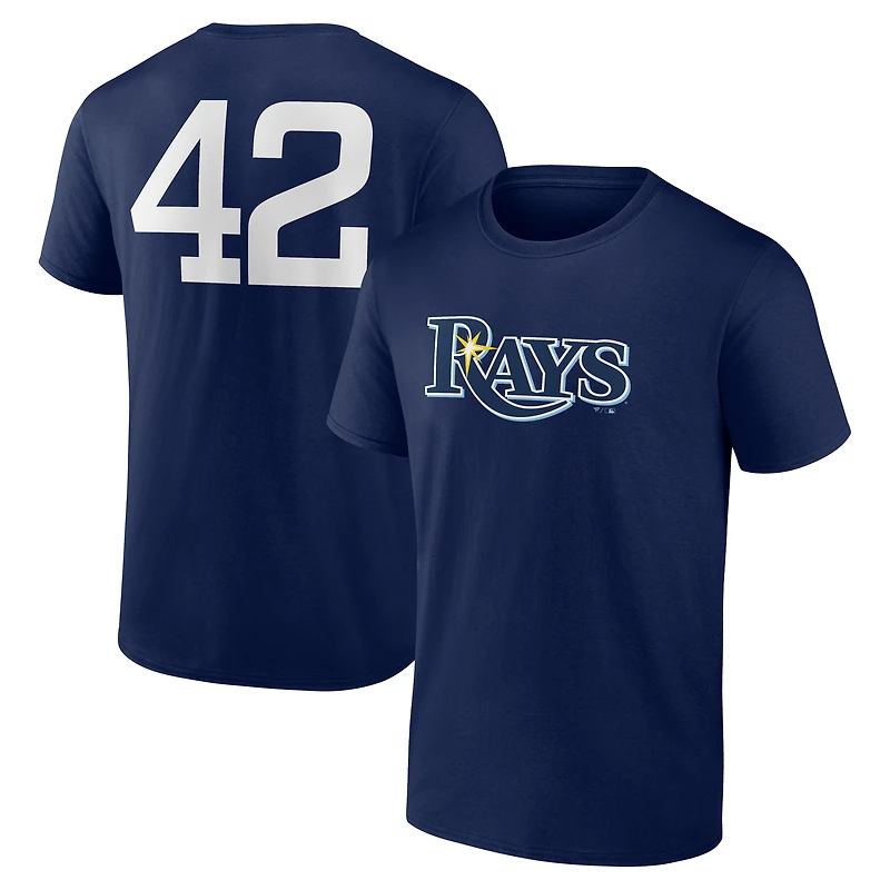 Men's Navy Tampa Bay Rays Jackie Robinson Day Name & Number T-Shirt